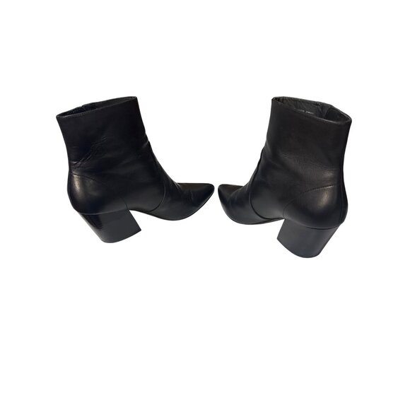 AllSaints Leather Pointed Toe Ankle Boots In Black 7 - Picture 7 of 9